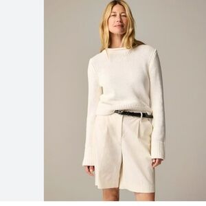 J.Crew White Heritage Cotton Rollneck Knit Pullover Chic Simple Sweater Size S